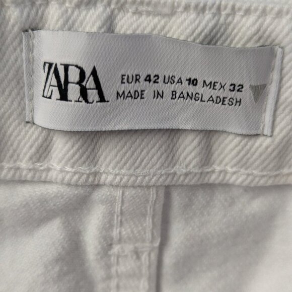 Zara Distressed Hem Bemuda Shorts - Picture 6 of 10